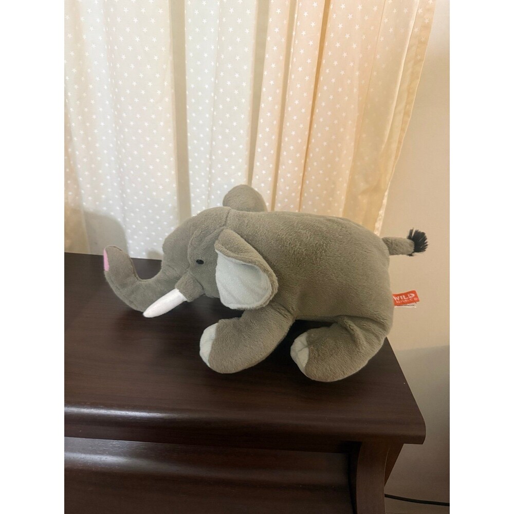 Wild Republic Elephant Plush Stuffed Animal Gray, Soft, Floppy, 7in height